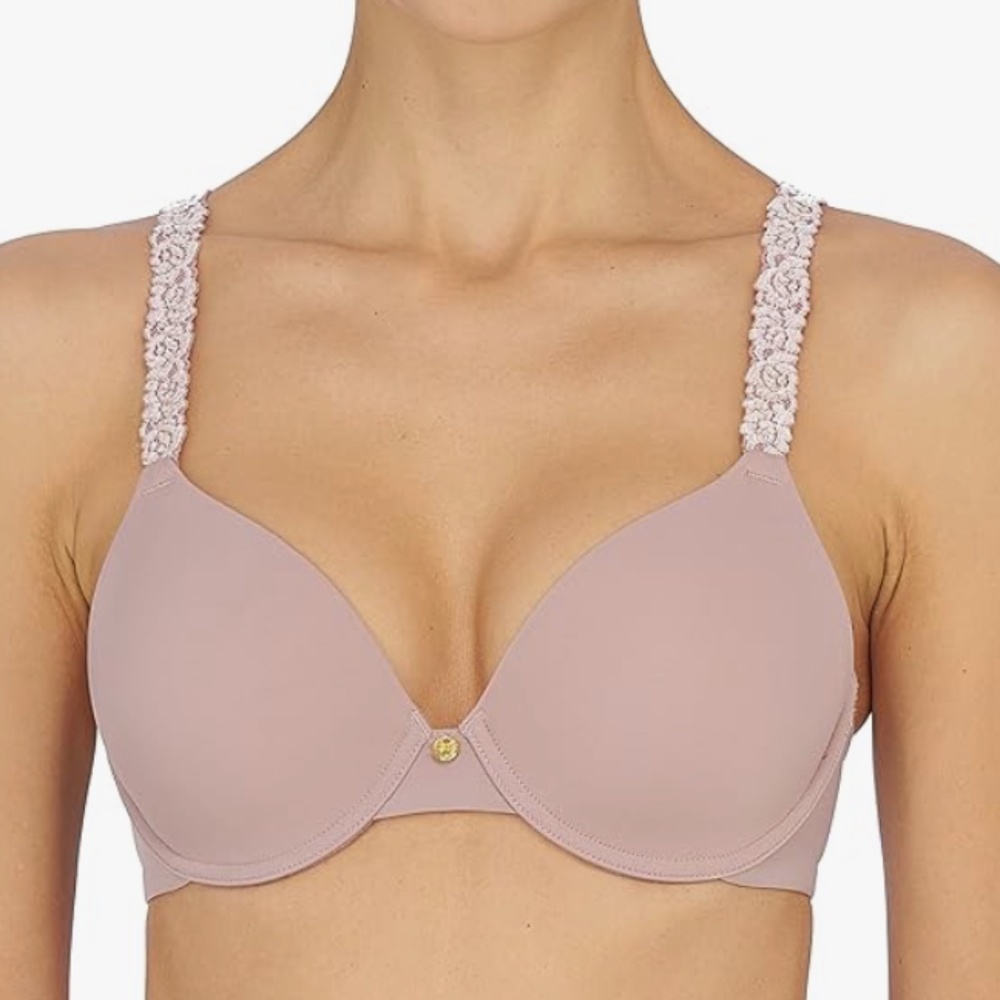 Natori 731080 Rose Dream T-Shirt Bra 32B NWOT Antique / Pink Pearl Underwire